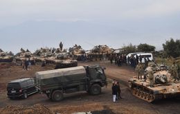 Người dân Syria sơ tán khỏi vùng chiến sự ở thành phố Afrin