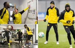 "Tia chớp đen" Usain Bolt tập luyện chăm chỉ tại Dortmund