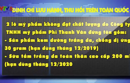 Đình chỉ lưu hành, thu hồi 2 lô mỹ phẩm không đạt chất lượng