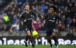 VIDEO Brighton 0-4 Chelsea: Hazard lập cú đúp tuyệt đẹp