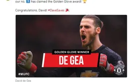 De Gea lần đầu nhận Găng tay vàng ở giải Ngoại hạng