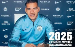 Ederson chính thức gia hạn hợp đồng với Man City