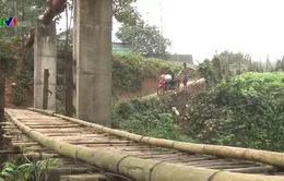 Cầu tạm mất an toàn ở Thái Nguyên