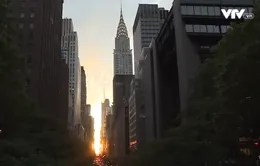 Chiêm ngưỡng hiện tượng hoàng hôn Manhattanhenge ở New York