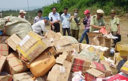 Phú Yên tiêu hủy hàng lậu, kém chất lượng