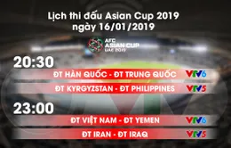 Lịch thi đấu và trực tiếp Asian Cup 2019 ngày 16/01: Tâm điểm ĐT Việt Nam - ĐT Yemen