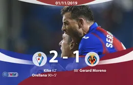 Eibar 2-1 Villarreal: 3 điểm thuyết phục cho Eibar