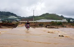 Một người bị lũ cuốn khi cố đi qua đập tràn ở Lâm Đồng