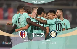 Bologna 1-2 Inter Milan: Người hùng Lukaku