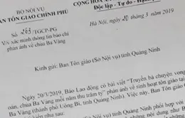 Ban Tôn giáo Chính phủ yêu cầu xác minh thông tin chùa Ba Vàng truyền bá vong báo oán