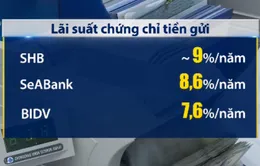 Lãi suất chứng chỉ tiền gửi tiến sát 9%/năm