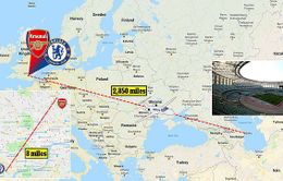 Arsenal và Chelsea phải bay nối chuyến hơn 9.000km dự chung kết Europa League