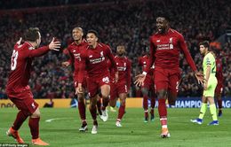 Những thống kê khó tin của Liverpool sau màn ngược dòng kỳ vĩ trước Barcelona