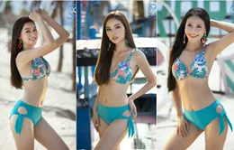 Thí sinh Miss World Việt Nam diện bikini thả dáng giữa biển trời Đà Nẵng