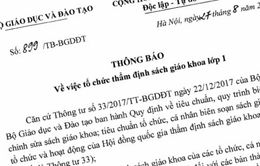 Bộ GD&ĐT thông báo tổ chức thẩm định sách giáo khoa lớp 1