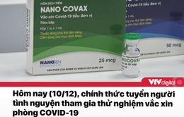 Tin nóng đầu ngày 10/12: Chính thức tuyển tình nguyện viên thử nghiệm vaccine COVID-19