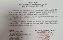 Nghệ An hoãn họp HĐND tỉnh phòng dịch COVID-19