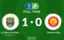 VIDEO Highlights: Becamex Bình Dương 1-0 CLB Thanh Hóa (Vòng 1/8 Cúp Quốc gia 2020)