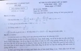 CHÍNH THỨC: Đề thi môn Toán vào lớp 10 THPT năm 2020 tại Hà Nội