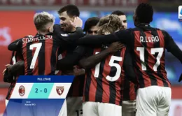 AC Milan 2-0 Torino: Ibrahimovic dự bị, AC Milan giành trọn 3 điểm