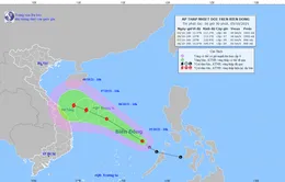Vùng áp thấp trên vùng biển phía Đông đã mạnh lên thành áp thấp nhiệt đới