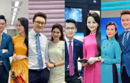 Loạt ảnh thú vị không có trên sóng của các cặp đôi BTV Thời sự