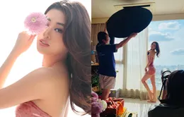 Ở nhà tránh dịch, Hoa hậu Khánh Vân "biến" cả gia đình thành ê-kíp chụp ảnh