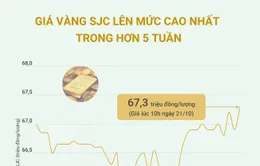 Giá vàng SJC lên mức cao nhất trong hơn 5 tuần