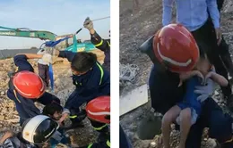 Cứu nạn thành công bé gái 5 tuổi rơi xuống hố cọc ép bê tông