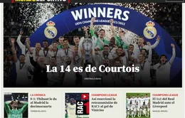 Báo chí châu Âu ca ngợi thủ thành Courtois và HLV Ancelotti