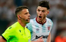 Declan Rice đối mặt nguy cơ lãnh án phạt nặng từ UEFA