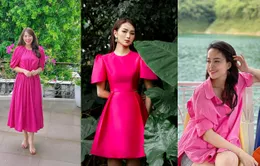 Loạt trang phục hồng cánh sen dễ đụng hàng của các MC,BTV