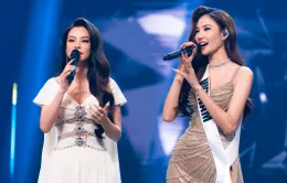 Hoàng Thùy tái hiện sân khấu Miss Universe 2019 tại "Trời sinh một cặp"