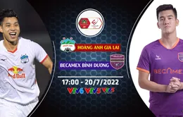 HAGL vs B.Bình Dương: 17h00 hôm nay (20/7) trực tiếp trên VTV5, VTV6, VTV5 Tây Nguyên và VTVGo