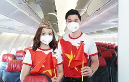 Rực rỡ cờ đỏ sao vàng trên những chuyến bay Vietjet ngày Quốc khánh 2/9