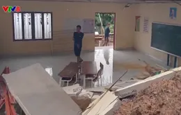 Quảng Nam: Sạt lở làm sập phòng học trong trường tiểu học ở Nam Trà My