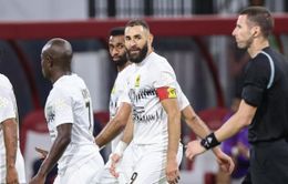 Benzema ghi cả 2 bàn trong trận hòa 1-1 của Al Ittihad