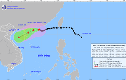 Bão số 4 giảm cấp, di chuyển với tốc độ khoảng 5km/h