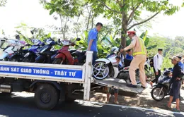 Đắk Nông: Tạm giữ 150 trường hợp xe mô tô để trái phép trên vỉa hè