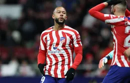 Memphis Depay lại "báo tin buồn" cho Atletico Madrid