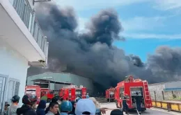 Cháy lớn tại xưởng sản xuất bao bì ở Quảng Nam