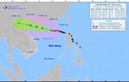 Bão số 3 giật cấp 17, di chuyển theo hướng Tây Tây Bắc, tốc độ 15 km/h