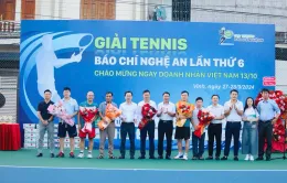 Gần 300 vận động viên tham gia Giải Tennis báo chí Nghệ An 2024