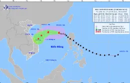 Bão số 9 giật cấp 14, di chuyển theo hướng Tây Tây Bắc