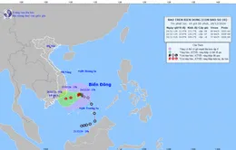 Bão số 10 di chuyển theo hướng Tây Tây Nam, tốc độ khoảng 5km/h