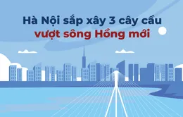 [Infographic] Hà Nội sắp xây 3 cây cầu vượt sông Hồng