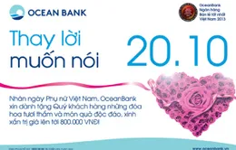 Oceanbank tặng quà độc đáo cho khách hàng nữ dịp 20/10