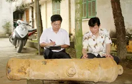 Phát hiện khẩu thần công thời Minh Mạng trên bờ sông Hồng