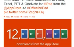 Office cho iPad đạt 12 triệu lượt tải về trong một tuần