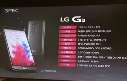 Lộ cấu hình chi tiết của “siêu phẩm” LG G3